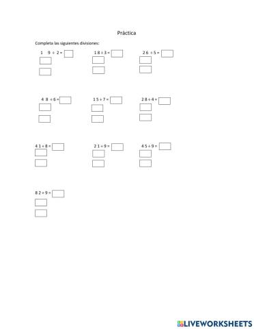 Divisiones exactas e inexactas