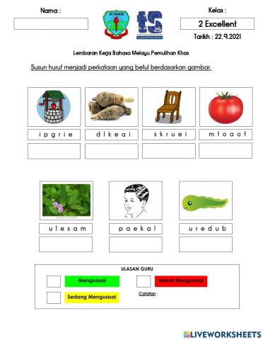 Kemahiran 7 : Perkataan KV+KV+KV