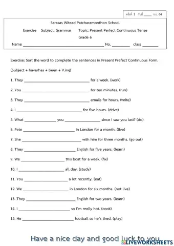 Present Perfect Continuous Tense