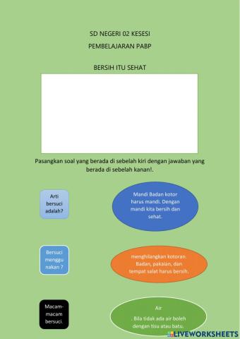 Bersuci kelas 1 SD Negeri 02 Kesesi