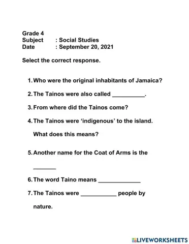 Jamaica's first inhabitants