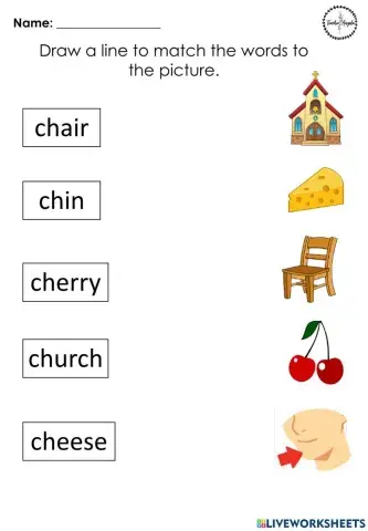 Ch digraph sound matching activity