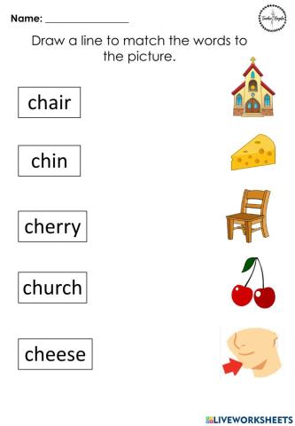 Ch digraph sound matching activity