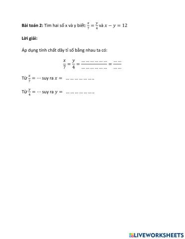 Bài 8 tính chất dãy tỉ số bằng nhau LT2 (t1)