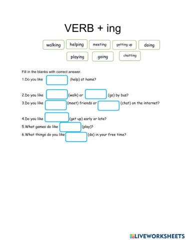 Unit 5 food and health ( VERB+ing)