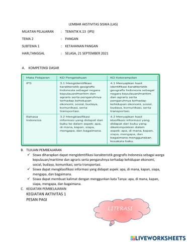 Lembar Aktivitas Siswa