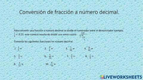 Fracciones decimales