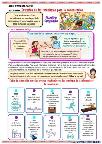 Evolución de las tecnologías para la comunicación.
