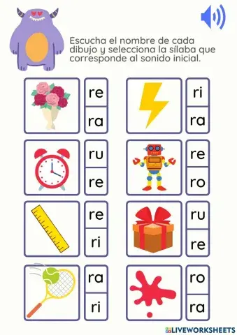 Repaso de sílabas r