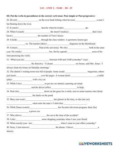 G11 - tldc - unit 2 - iii - iv