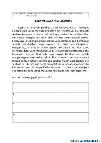 3.4.1 cara menjaga kesihatan diri