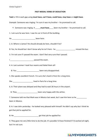 Modal verbs of deduction