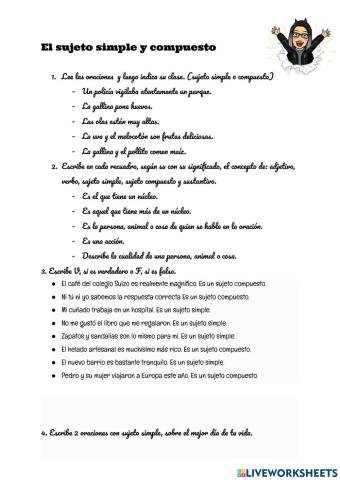 Sujeto simple y comúesto