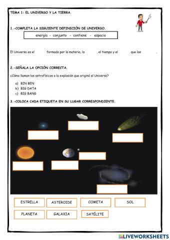 Ficha 1: El Universo y la Tierra