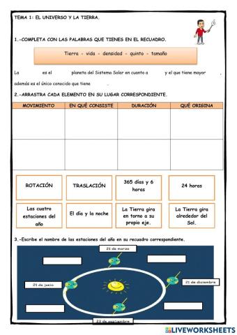 Ficha 3: El Universo y la Tierra