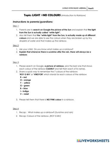 Lights and Colours - Intro to Rainbow