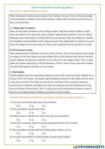 ielts foundation. extra reading unit 2