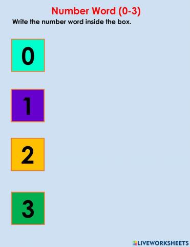 Number Word (0-3)