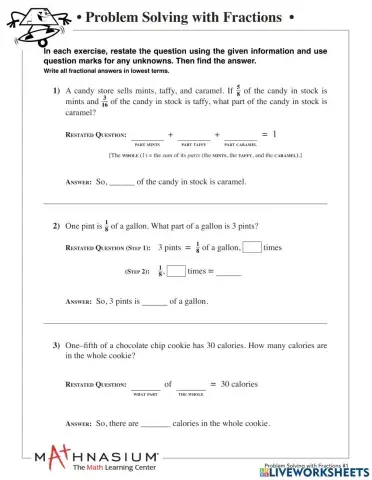 Problem solving with fractions