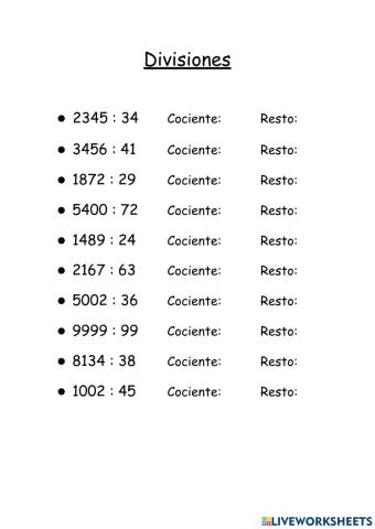Divisiones 2 cifras