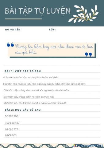 Toán - triệu và lớp triệu