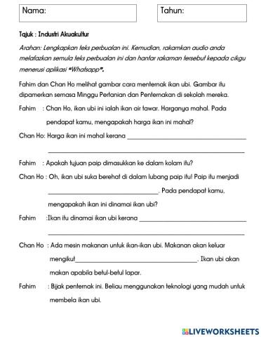 BM SJKC TAHUN 5 : Industri Akuakultur