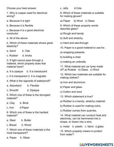 Properties of Materials