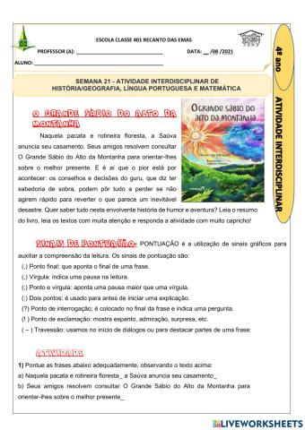 Atividade interdisciplinar quarta