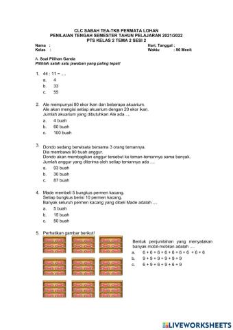PTS Kelas 2 Tema 2 Sesi 2