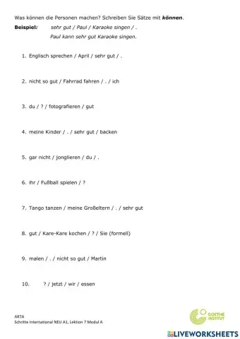 Puzzle Sätze (können)