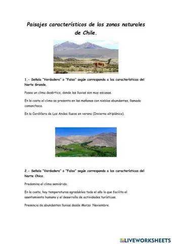 Zonas Naturales de Chile