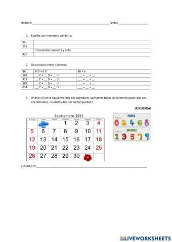 Repaso Lengua y Mates