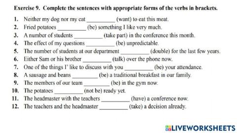 Subject-Verb agreement (1)