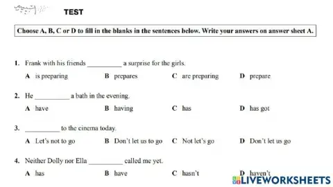Subject-Verb agreement (2)