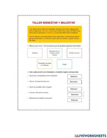 Bienestar y malestar