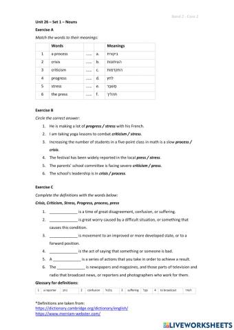 Band 2 (Core 2) - Unit 26 - Set 1