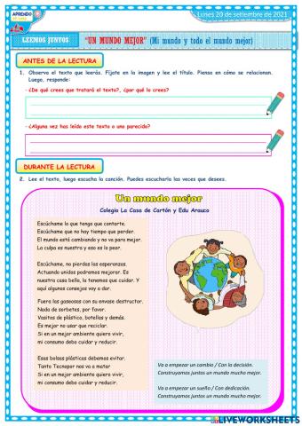 Leemos junto sun mundo mejor