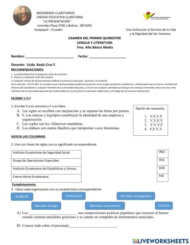 Suativa del quimestre 1