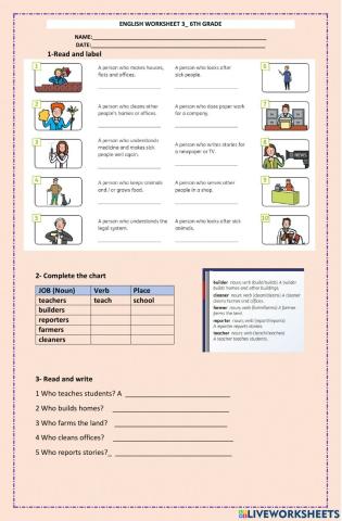 6th grade worksheet 3
