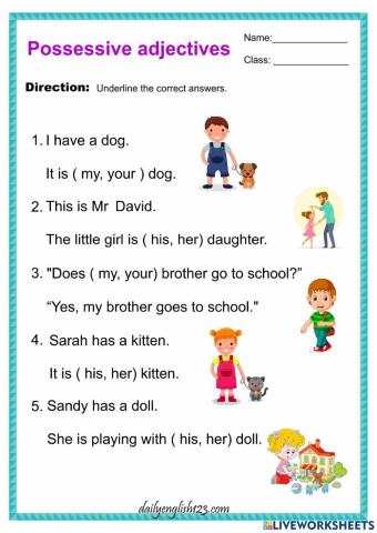 POSSESSIVE ADJECTIVE 1