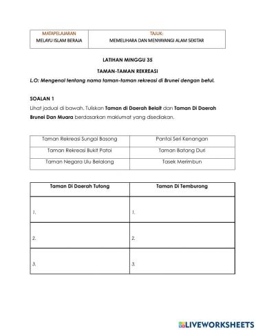 Taman rekreasi di brunei