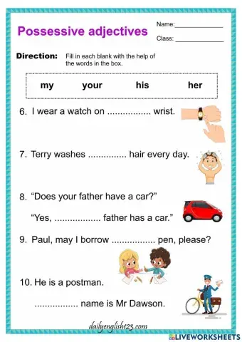 Possessive adjective 2