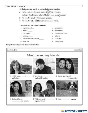Lesson A Unit 1 FC1a