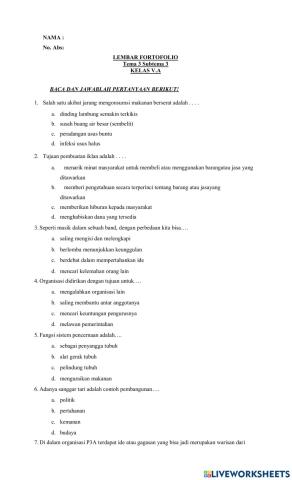 Tema 3 ST 3 PB 5-6 Kelas V.A