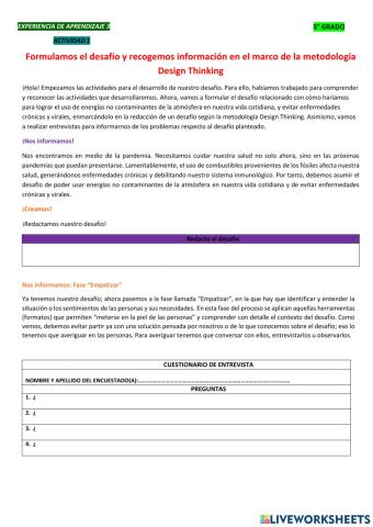 Formulamos el desafío y empatizamos aplicando la metodología del design thinking.