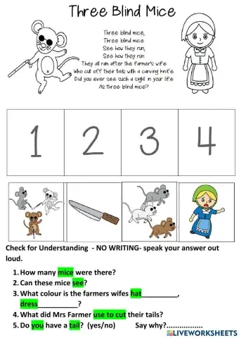Nursery rhymes 3 blind mice