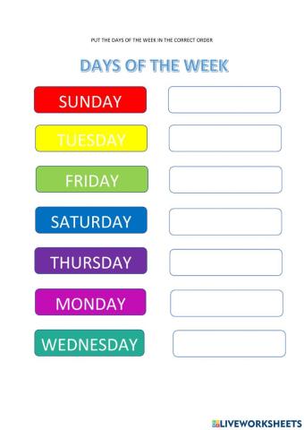 Days of the week