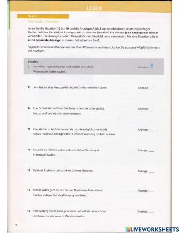 Training B1 - Lesen 1 - Teil 3 (SGNB)