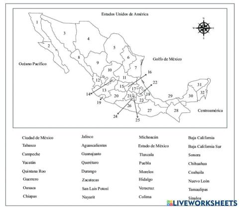 División Política de México