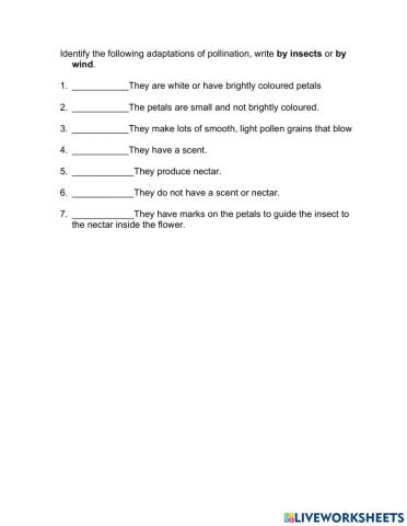 Pollination- Adaptation